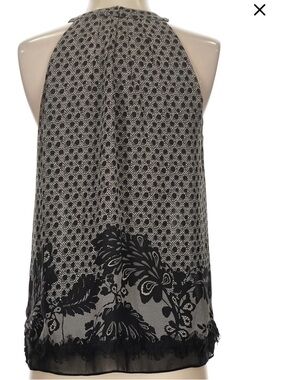Diane Von Furstenberg Black and White Polka Dot Print Halter Top